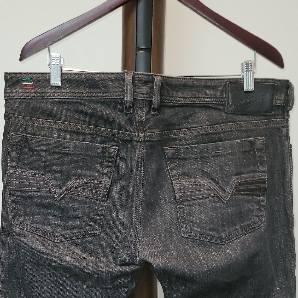 New Diesel Black Bootcut Jeans for Men 36x34